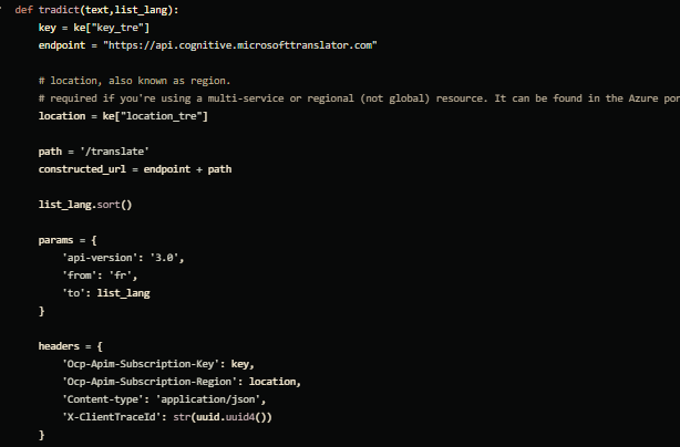 Résultat de traduction